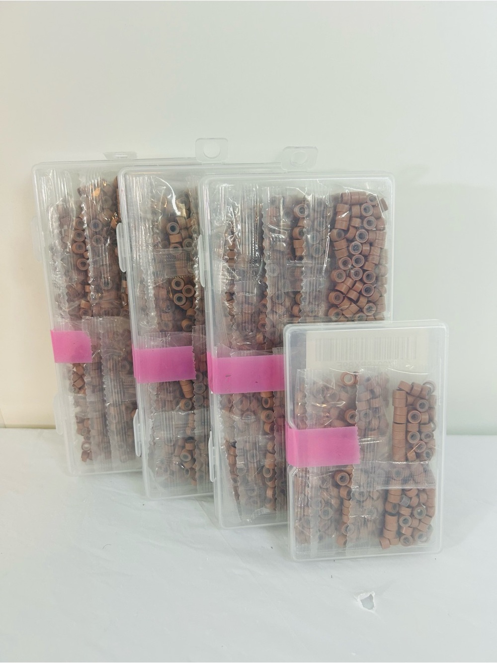 Brown Micro Ring Beads for Hair Extensions - Pack of 4
